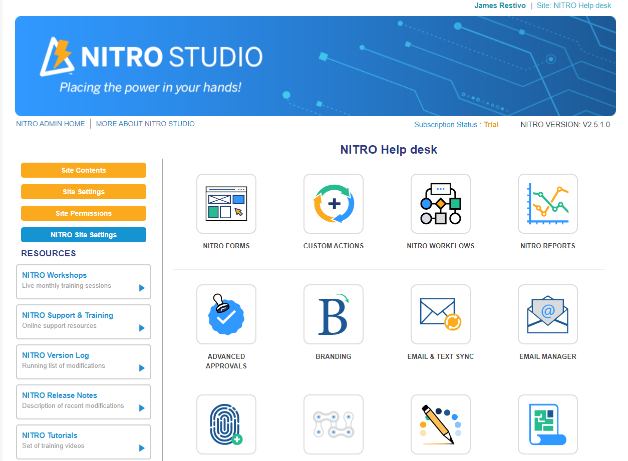screenshot of NITRO Studio